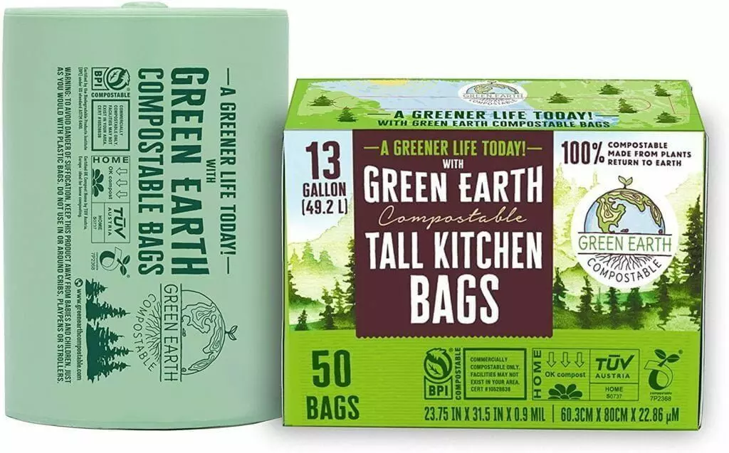 Buy HEAVY-DUTY 100% Compostable & Biodegradable Trash Bags [1.25MIL] by  UniDomum, ASTM D6400, 13 Gallon/49.2L