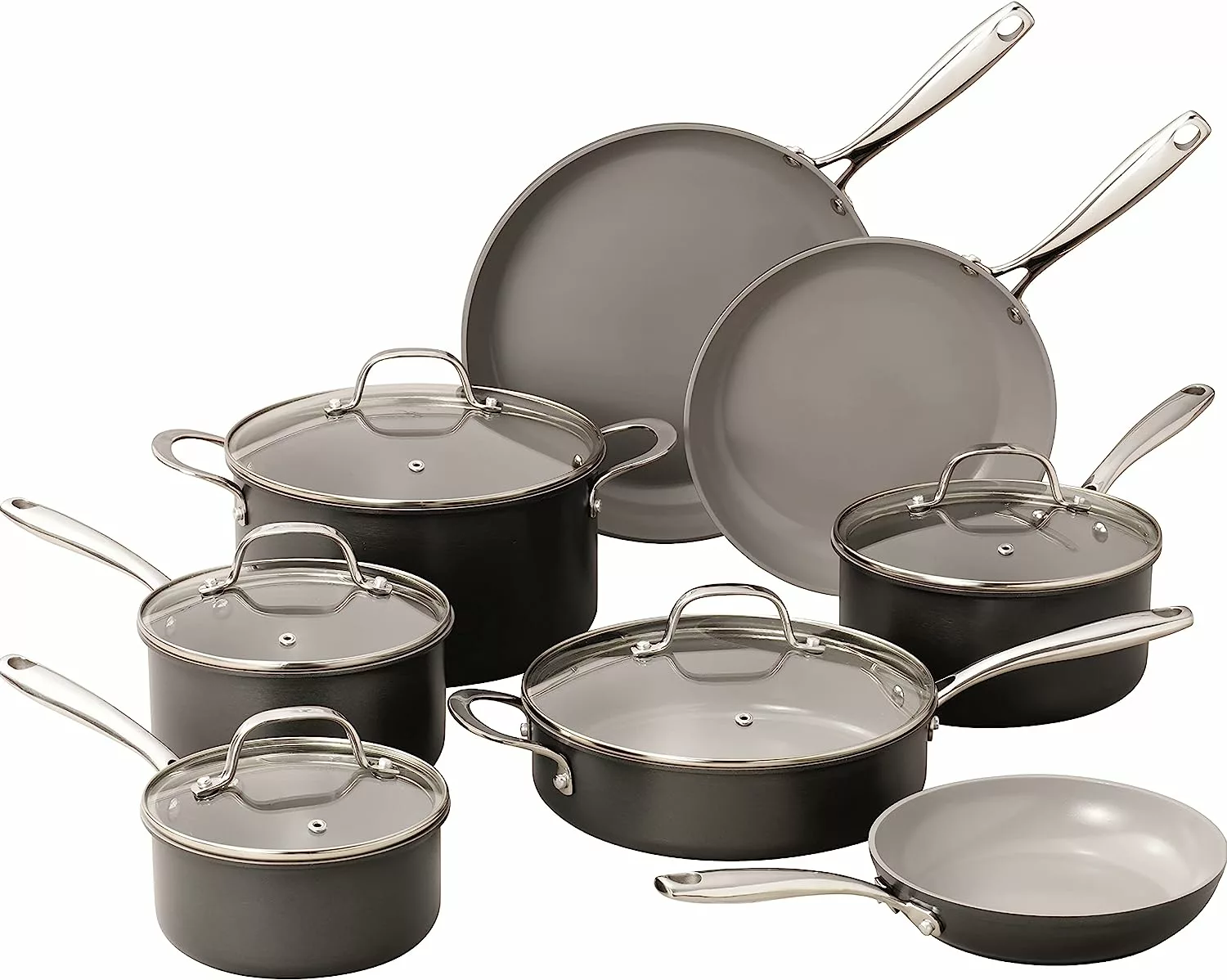  MICHELANGELO Hard Anodized Cookware Set, 10-Piece Pots and Pans  Set Nonstick with Granite Interior, Non Toxic Cookware Set Induction  Compatible, Nonstick Cookware Set Oven Safe: Home & Kitchen