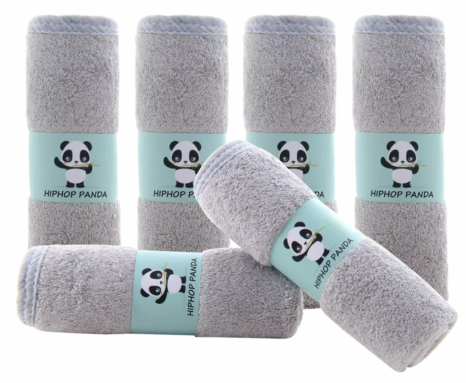 HipHop Panda Hypoallergenic Bamboo Baby Wash Clothes