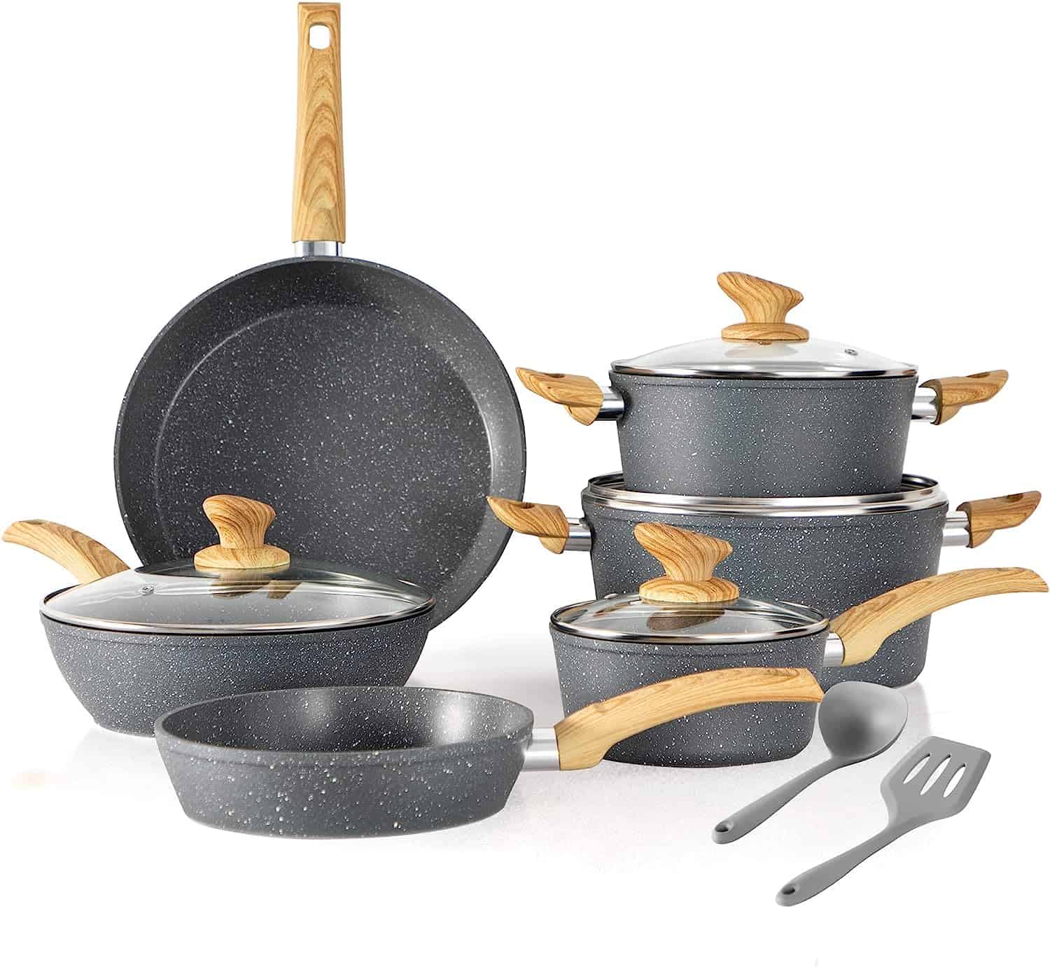 Granite Detachable Handle Induction Cookware Set-Kitchen Academy