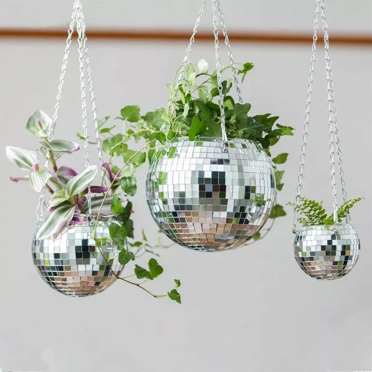 How to build a disco ball planter with recycled materials at home