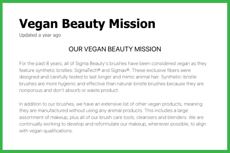 Sigma Beauty's Vegan Beauty Mission